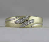 10kt Yellow Gold Mens Round Diamond Two-tone Wedding Band Ring 1/8 Cttw