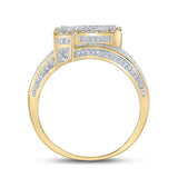 10kt Two-tone Gold Mens Round Diamond F Initial Letter Ring 1 Cttw