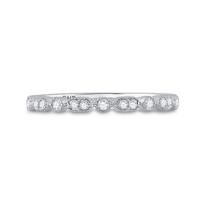 10kt White Gold Womens Round Diamond Stackable Band Ring 1/8 Cttw