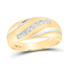 14kt Yellow Gold Mens Round Diamond Band Ring 1/4 Cttw