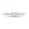 10kt White Gold Womens Princess Diamond Solitaire Promise Ring 1/6 Cttw