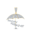 10kt Yellow Gold Mens Round Diamond Money Weather Umbrella Phrase Charm Pendant 1 Cttw