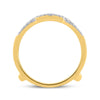 14kt Yellow Gold Womens Round Diamond Curved Wrap Ring Guard Enhancer 1/3 Cttw