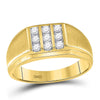 10kt Yellow Gold Mens Round Diamond Cluster Ring 1/4 Cttw