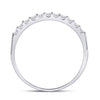 14kt White Gold Womens Round Diamond Single Row Wedding Band 1/4 Cttw