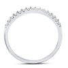 14kt White Gold Womens Round Diamond Wedding Single Row Band 1/6 Cttw