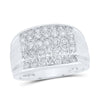 10kt White Gold Mens Round Diamond Band Ring 2 Cttw