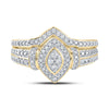 10kt Yellow Gold Round Diamond Bridal Wedding Ring Band Set 1/5 Cttw