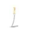10kt Yellow Gold Womens Round Diamond L Initial Letter Pendant 1/20 Cttw