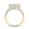 10kt Two-tone Gold Mens Round Diamond T Initial Letter Ring 1-1/5 Cttw