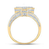 10kt Two-tone Gold Mens Round Diamond T Initial Letter Ring 1-1/5 Cttw