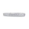 10kt White Gold Womens Round Diamond Slender Double Row Band 1/6 Cttw