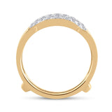 14kt Yellow Gold Womens Round Diamond Wedding Wrap Ring Guard Enhancer 1/3 Cttw