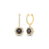 10kt Yellow Gold Womens Round Brown Diamond Dangle Earrings 3/4 Cttw