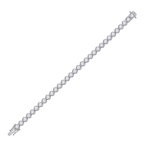 14kt White Gold Womens Round Diamond Tennis Bracelet 7 Cttw