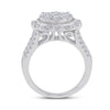 14kt White Gold Womens Round Diamond Right Hand Cluster Ring 1-5/8 Cttw