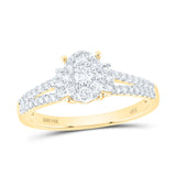 14kt Yellow Gold Womens Round Diamond Fashion Ring 1/2 Cttw