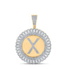 10kt Yellow Gold Mens Round Diamond X Letter Charm Pendant 1-1/5 Cttw