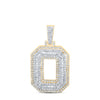 10kt Yellow Gold Mens Round Diamond O Initial Letter Charm Pendant 1-1/5 Cttw