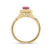 14kt Yellow Gold Pear Ruby Solitaire Bridal Wedding Ring Band Set 1-7/8 Cttw