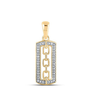 10kt Yellow Gold Womens Round Diamond Fashion Pendant 1/10 Cttw