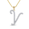 10kt Yellow Gold Womens Round Diamond Initial Y Letter Pendant 1/6 Cttw