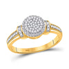 10kt Yellow Gold Womens Round Diamond Circle Cluster Ring 1/6 Cttw