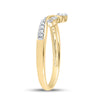 10kt Yellow Gold Womens Round Diamond Chevron Band Ring 1/8 Cttw