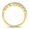 10kt Yellow Gold Womens Round Diamond Triple Row Vintage-inspired Band Ring 1/3 Cttw