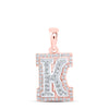10kt Two-tone Gold Womens Round Diamond K Initial Letter Pendant 1/5 Cttw