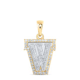 10kt Two-tone Gold Womens Round Diamond W Initial Letter Pendant 1/5 Cttw