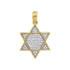 10kt Yellow Gold Mens Round Diamond 6-Point Star Magen David Charm Pendant 1/5 Cttw