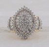 10kt Yellow Gold Womens Round Diamond Oval Cluster Ring 2 Cttw