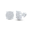 10kt White Gold Womens Round Diamond Cluster Earrings 1-1/2 Cttw