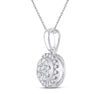 10kt White Gold Womens Round Diamond Cluster Pendant 1/4 Cttw