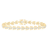 10kt Yellow Gold Womens Round Diamond Butterfly Bracelet 3/4 Cttw