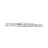 10kt White Gold Womens Round Diamond Wedding Contoured Band 1/6 Cttw