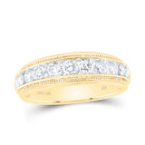 10kt Yellow Gold Mens Round Diamond Band Ring 1 Cttw