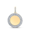 10kt Yellow Gold Mens Baguette Diamond Memory Circle Charm Pendant 1-1/2 Cttw