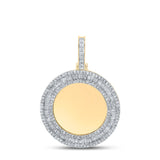 10kt Yellow Gold Mens Baguette Diamond Memory Circle Charm Pendant 1-1/2 Cttw