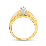 14kt Yellow Gold Marquise Diamond Solitaire Bridal Wedding Engagement Ring 1 Cttw