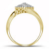 10kt Yellow Gold Womens Round Diamond Oval Cluster Ring 3/8 Cttw