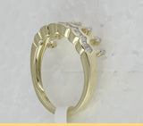 10kt Yellow Gold Womens Round Diamond Crown Tiara Band Ring 1/4 Cttw