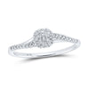 10kt White Gold Womens Round Diamond Square Halo Promise Ring 1/5 Cttw