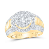 10kt Yellow Gold Mens Round Diamond Circle Ring 1-5/8 Cttw