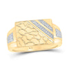 10kt Yellow Gold Mens Round Diamond Nugget Ring 1/20 Cttw