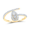 10kt Yellow Gold Womens Pear Diamond Band Ring 3/8 Cttw