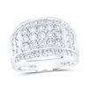 10kt White Gold Mens Round Diamond Band Ring 3 Cttw