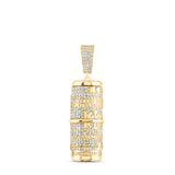 10kt Yellow Gold Mens Round Diamond Urn Memorial Charm Pendant 2 Cttw