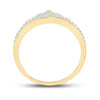 10kt Yellow Gold Womens Round Diamond Crown Tiara Band Ring 1/10 Cttw